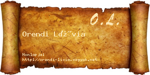 Orendi Lívia névjegykártya