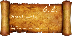 Orendi Lívia névjegykártya